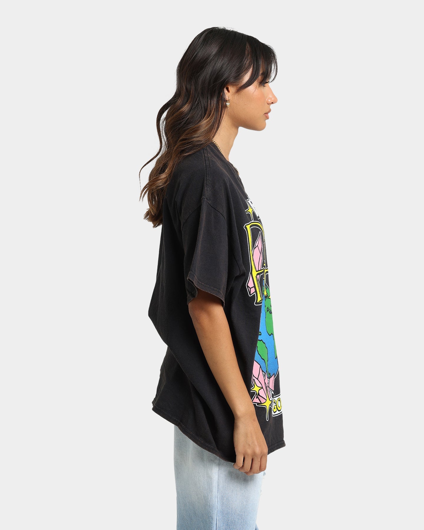 Goat Crew World Peace Vintage T-Shirt Black Wash Style001