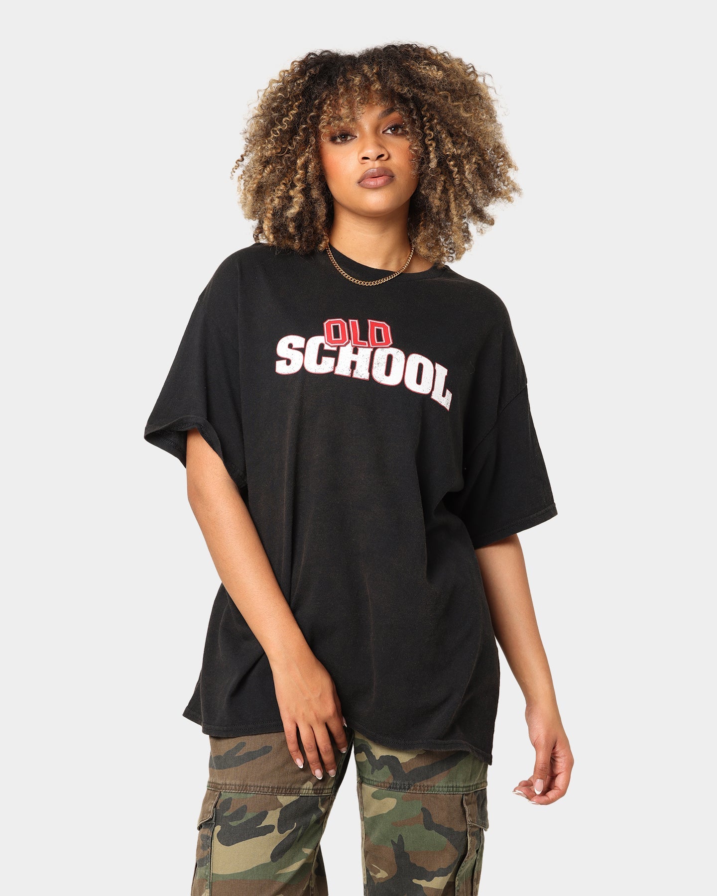American Thrift X Old School Old School Vintage T-Shirt Black Wash Style001