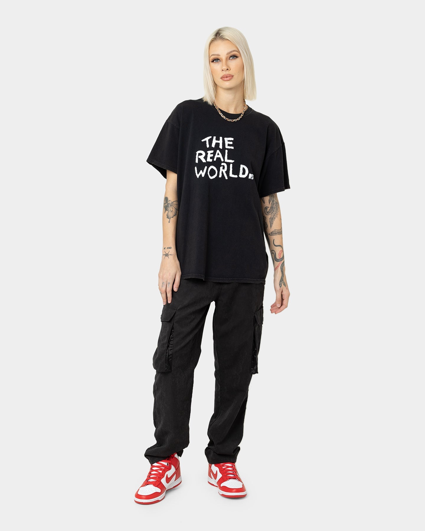 American Thrift X MTV The Real World Vintage T-Shirt Black Wash Style001