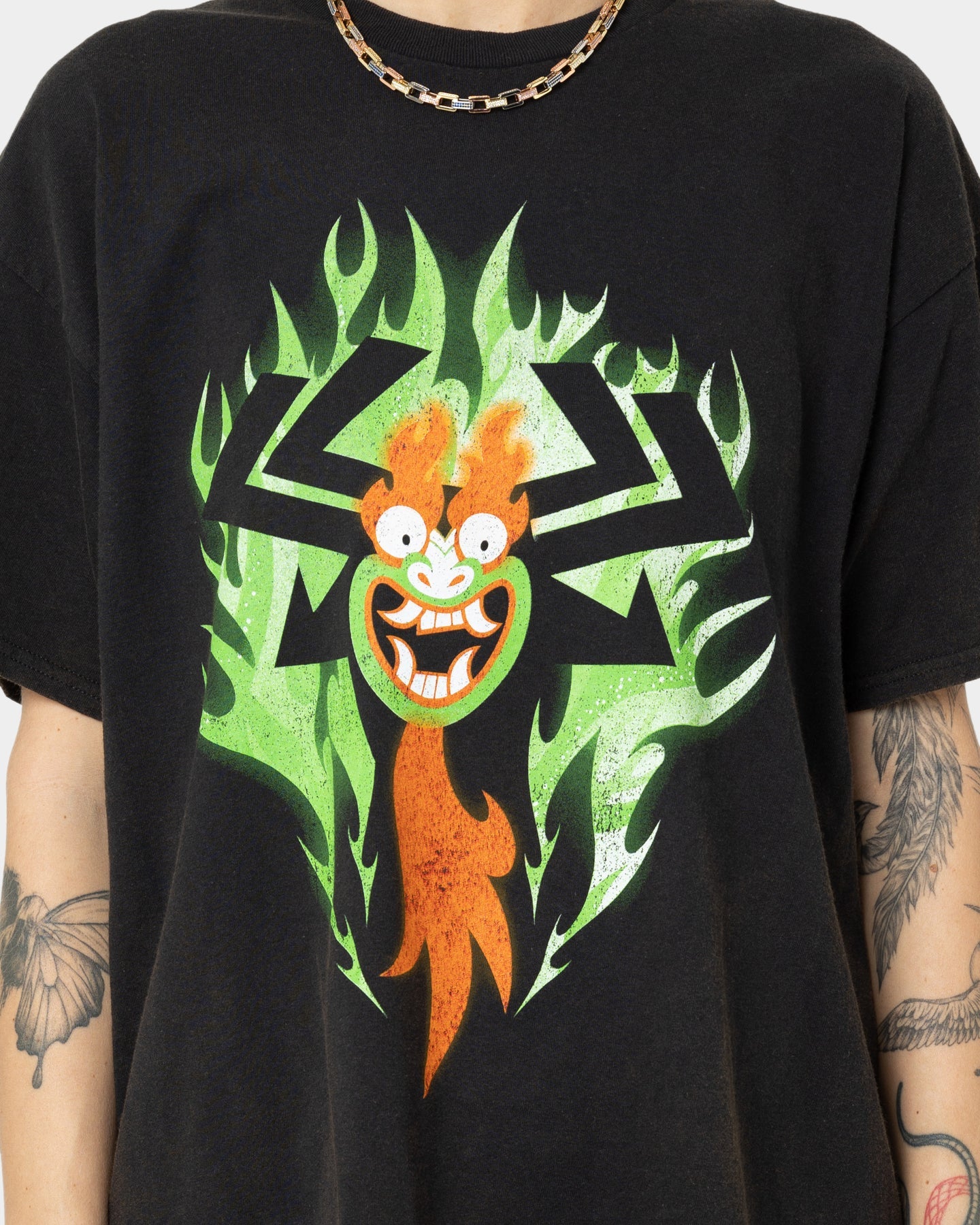 American Thrift X Samurai Jack Aku T-Shirt Black Wash Style001
