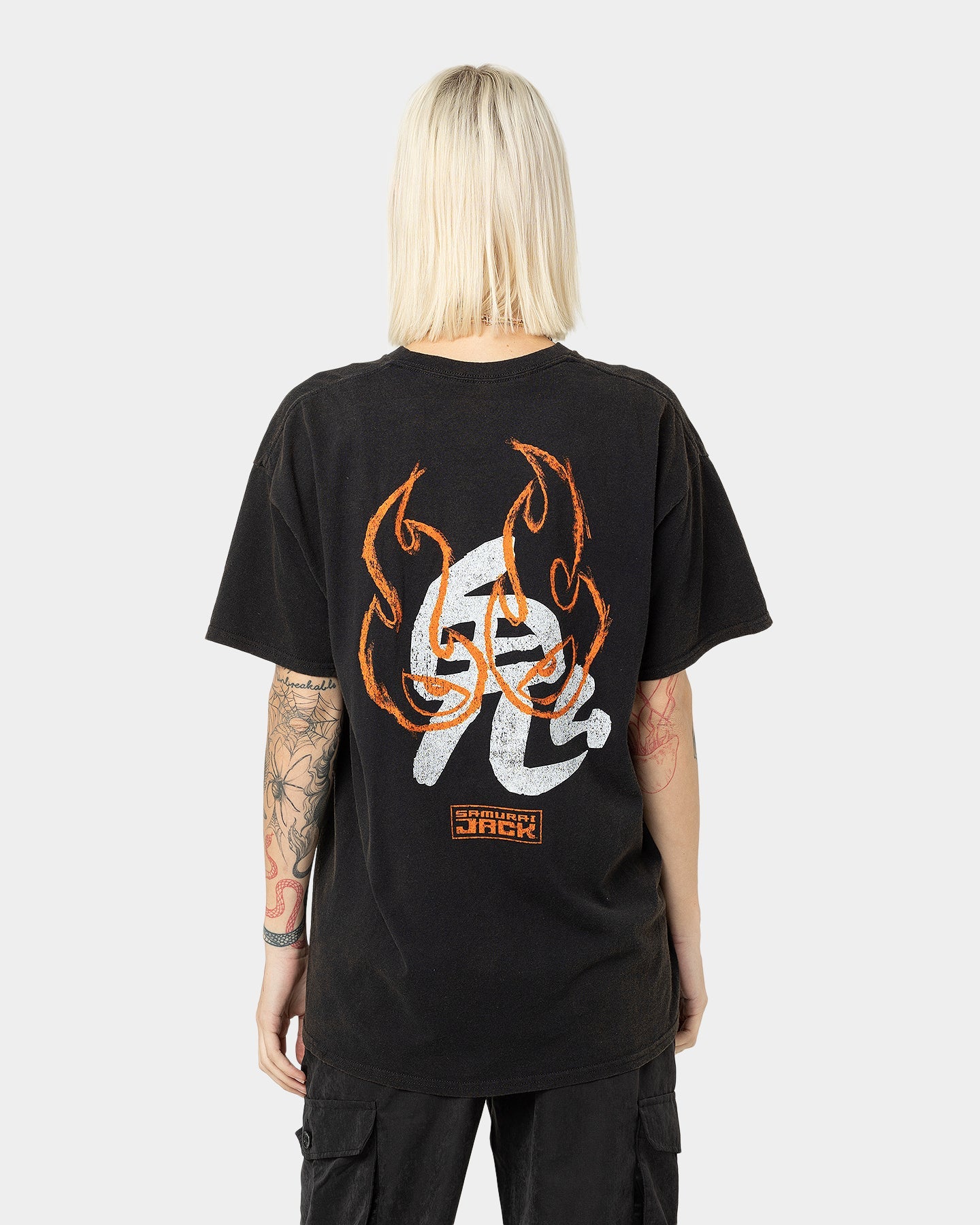 American Thrift X Samurai Jack Aku T-Shirt Black Wash Style001
