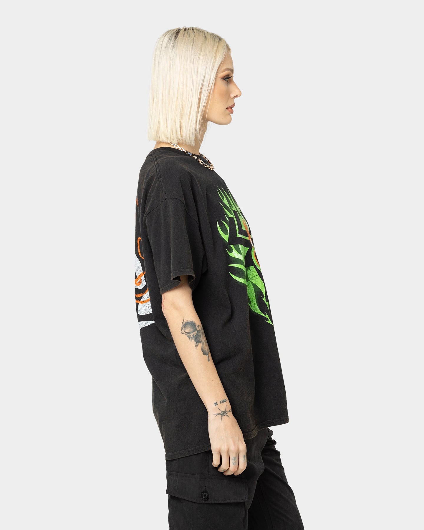 American Thrift X Samurai Jack Aku T-Shirt Black Wash Style001