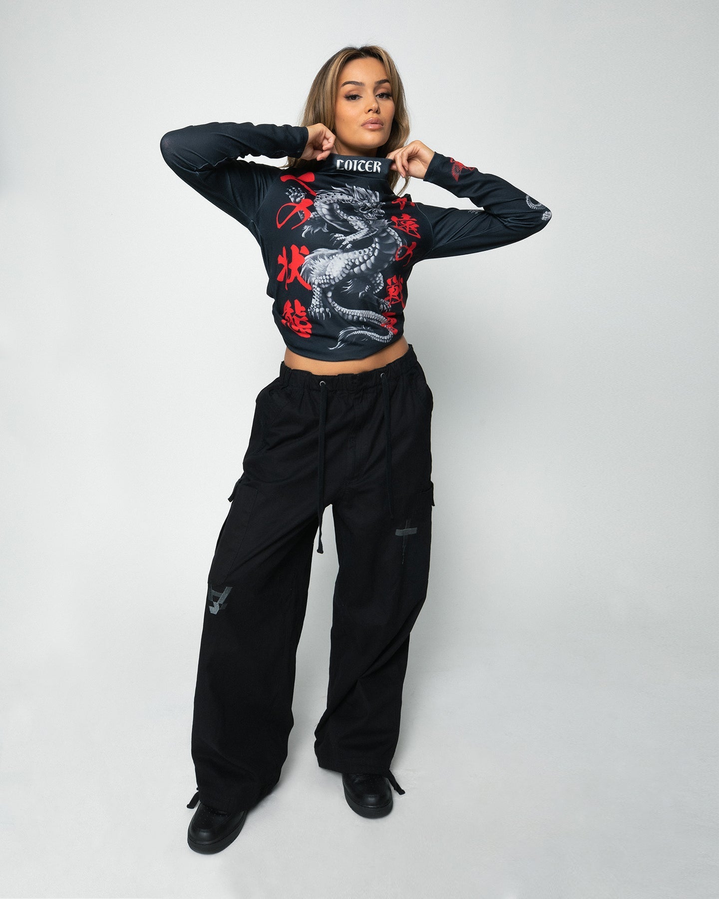 Loiter Drago Long Sleeve T-Shirt Black Style001
