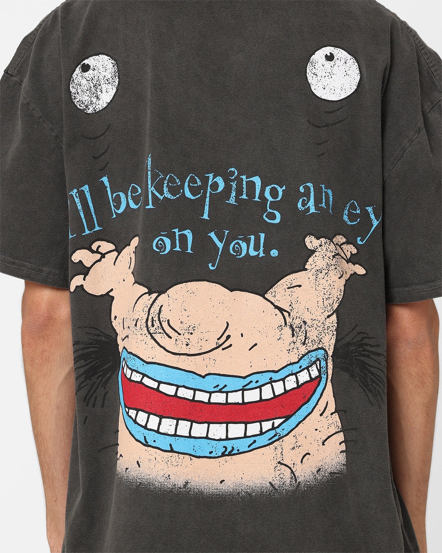 American Thrift X Aaahh!!! Real Monsters Krum Heavyweight Vintage T-Shirt Black Wash