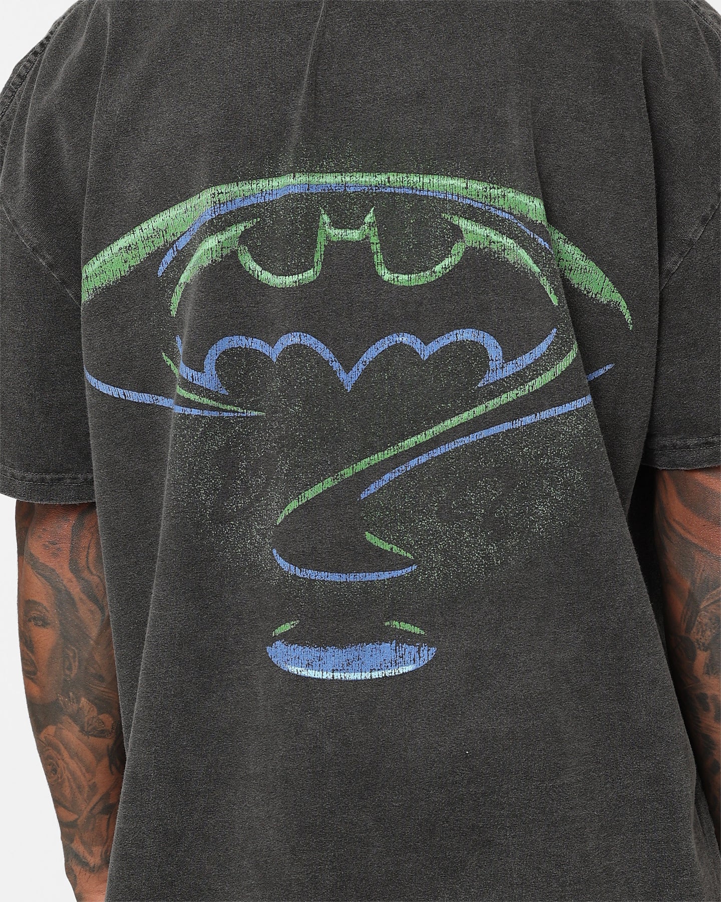American Thrift X Batman Batman Forever Heavyweight Vintage T-Shirt Black Wash