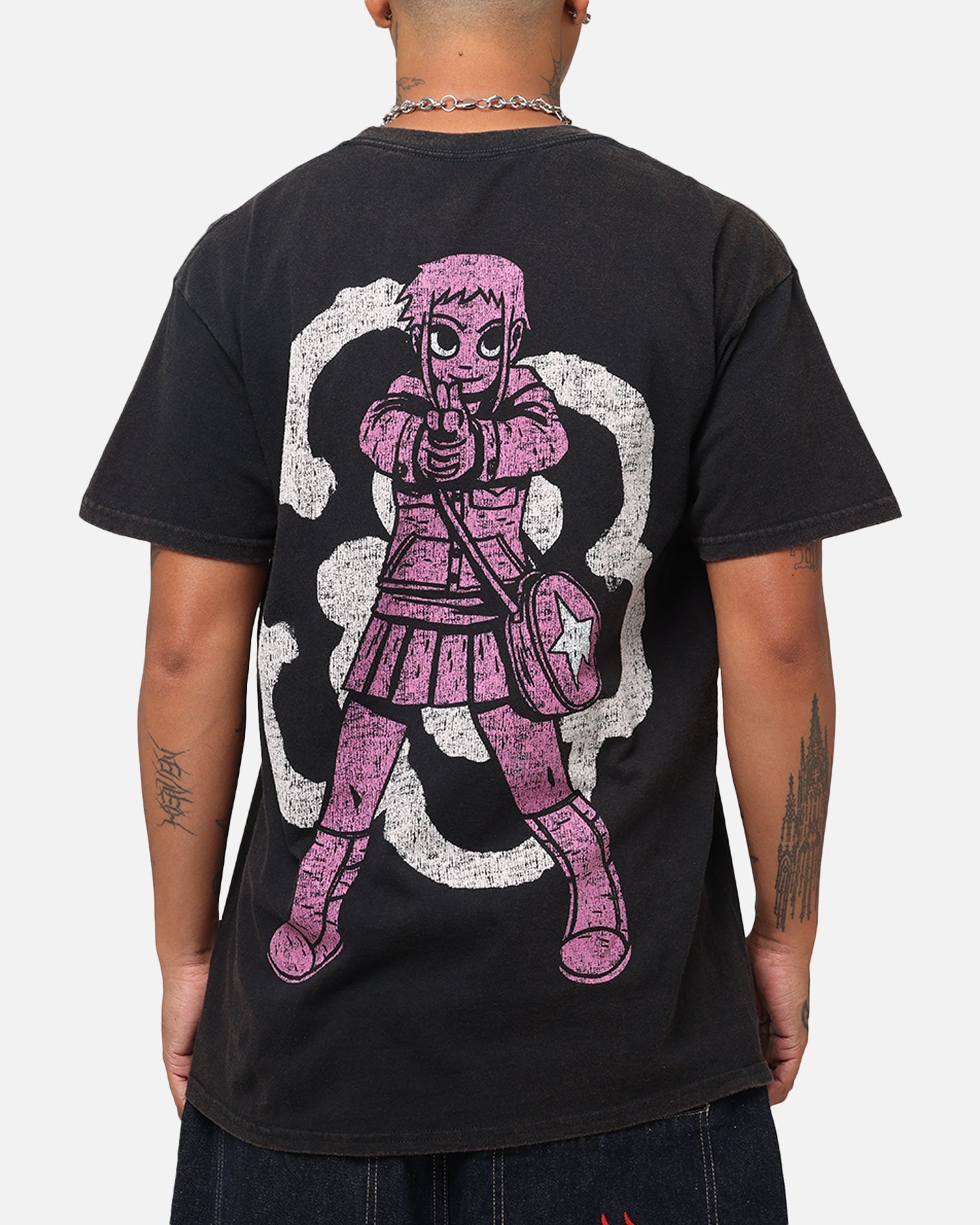 American Thrift X Scott Pilgrim Romona Flowers T-Shirt Black Wash
