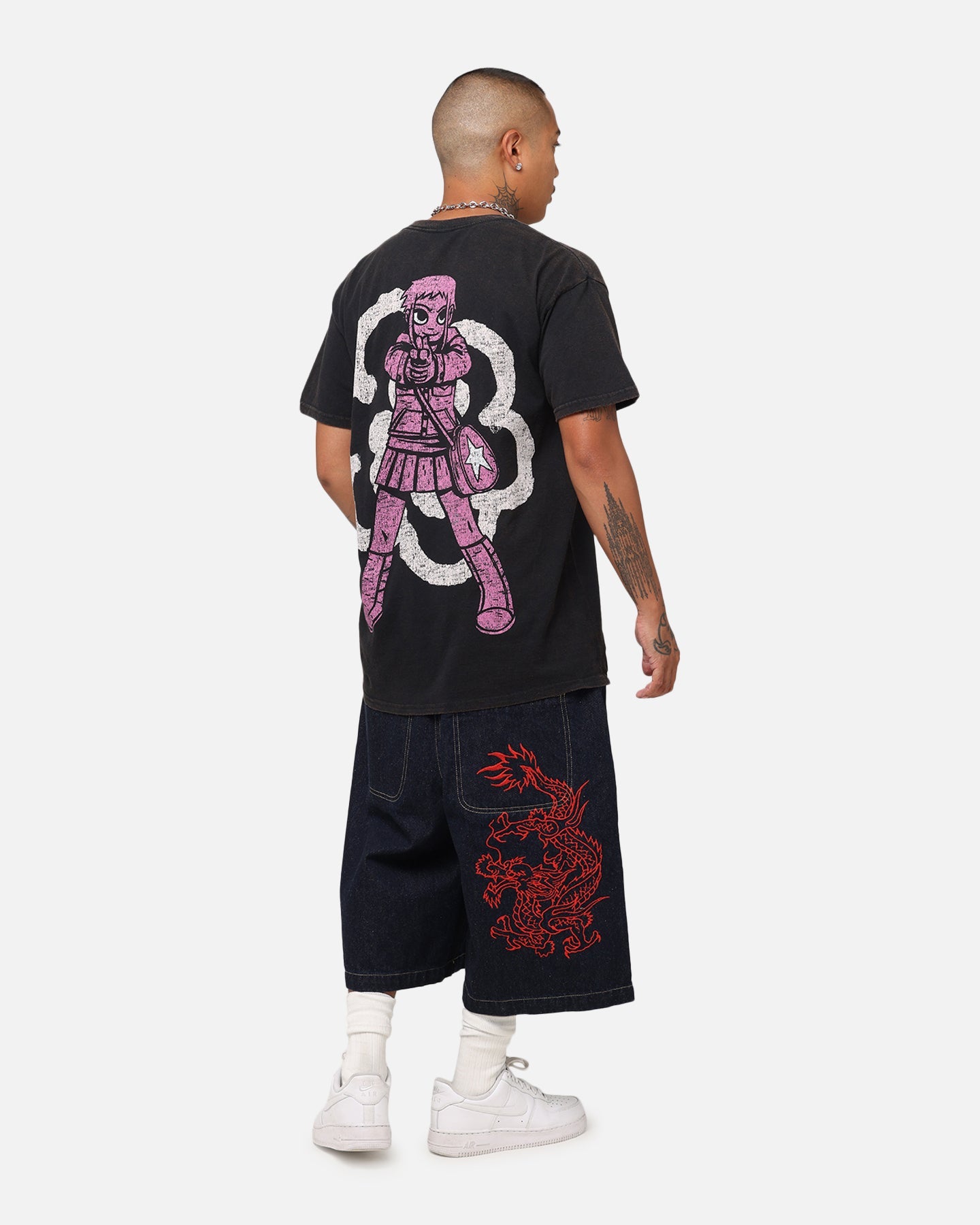 American Thrift X Scott Pilgrim Romona Flowers T-Shirt Black Wash