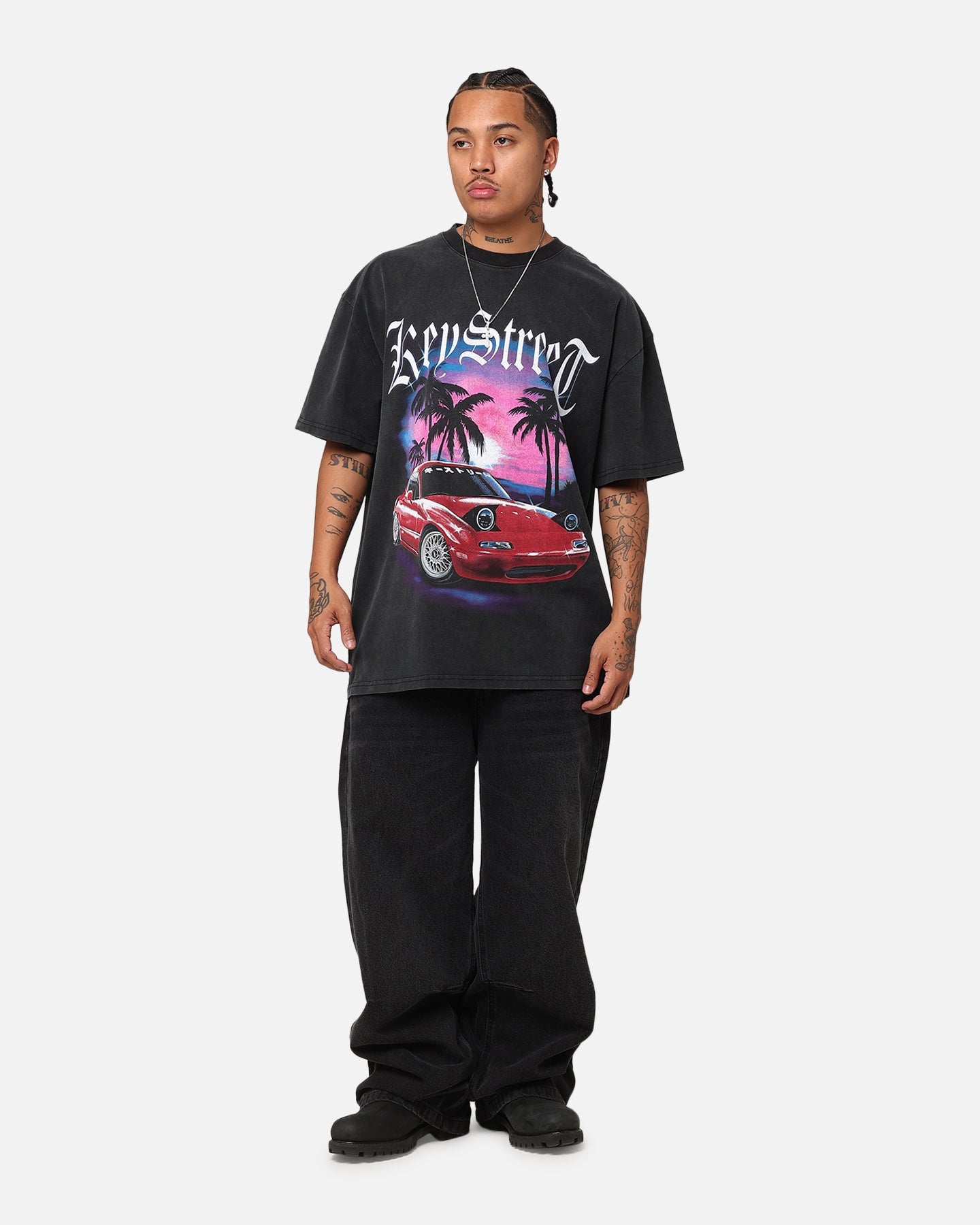 Key Street Hard Top Heavy T-Shirt Vintage Black