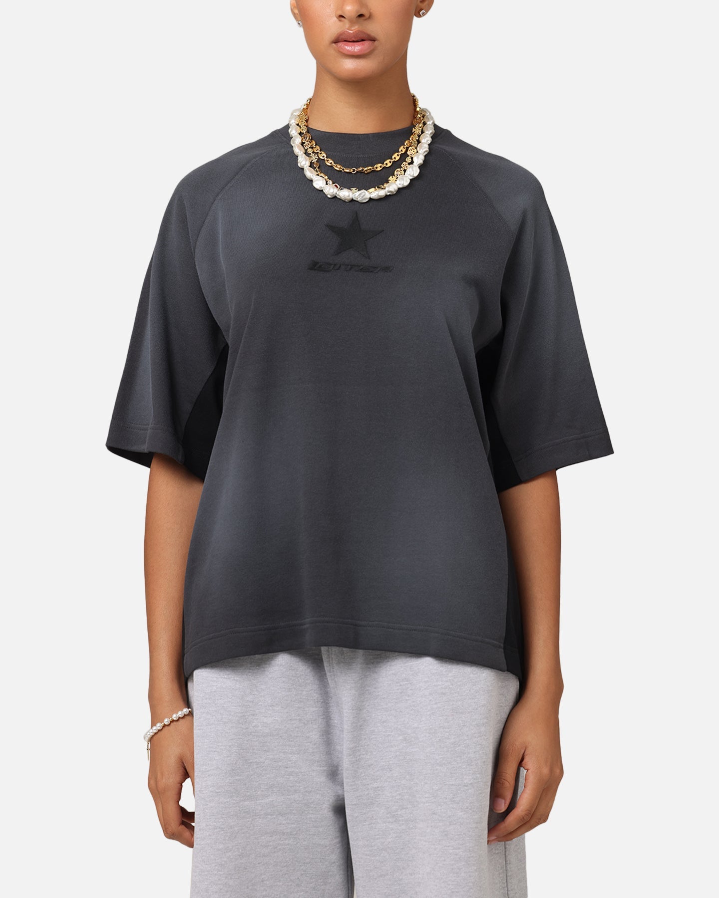 Loiter Daytona Panel T-Shirt Washed Black Style001