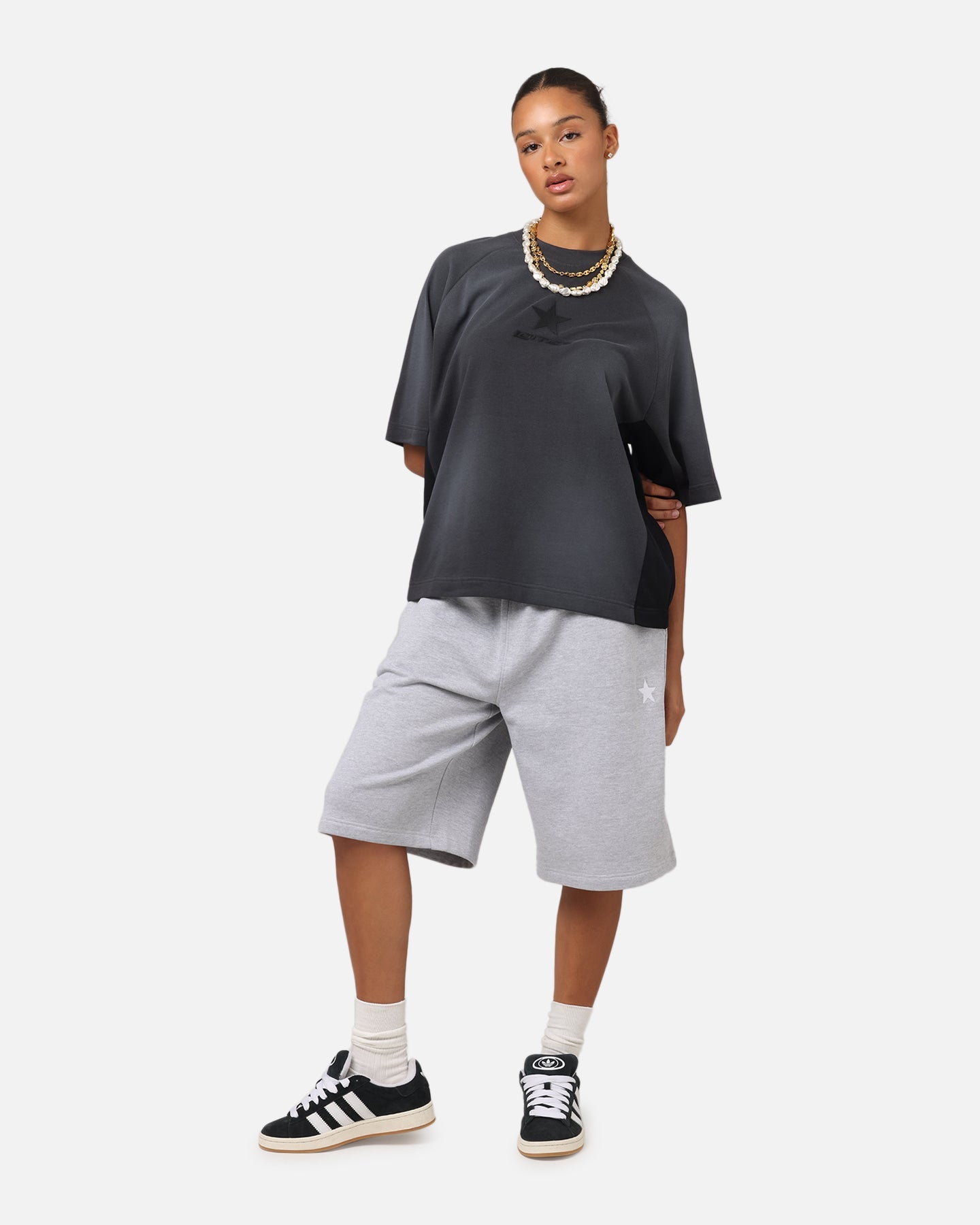 Loiter Daytona Panel T-Shirt Washed Black Style001
