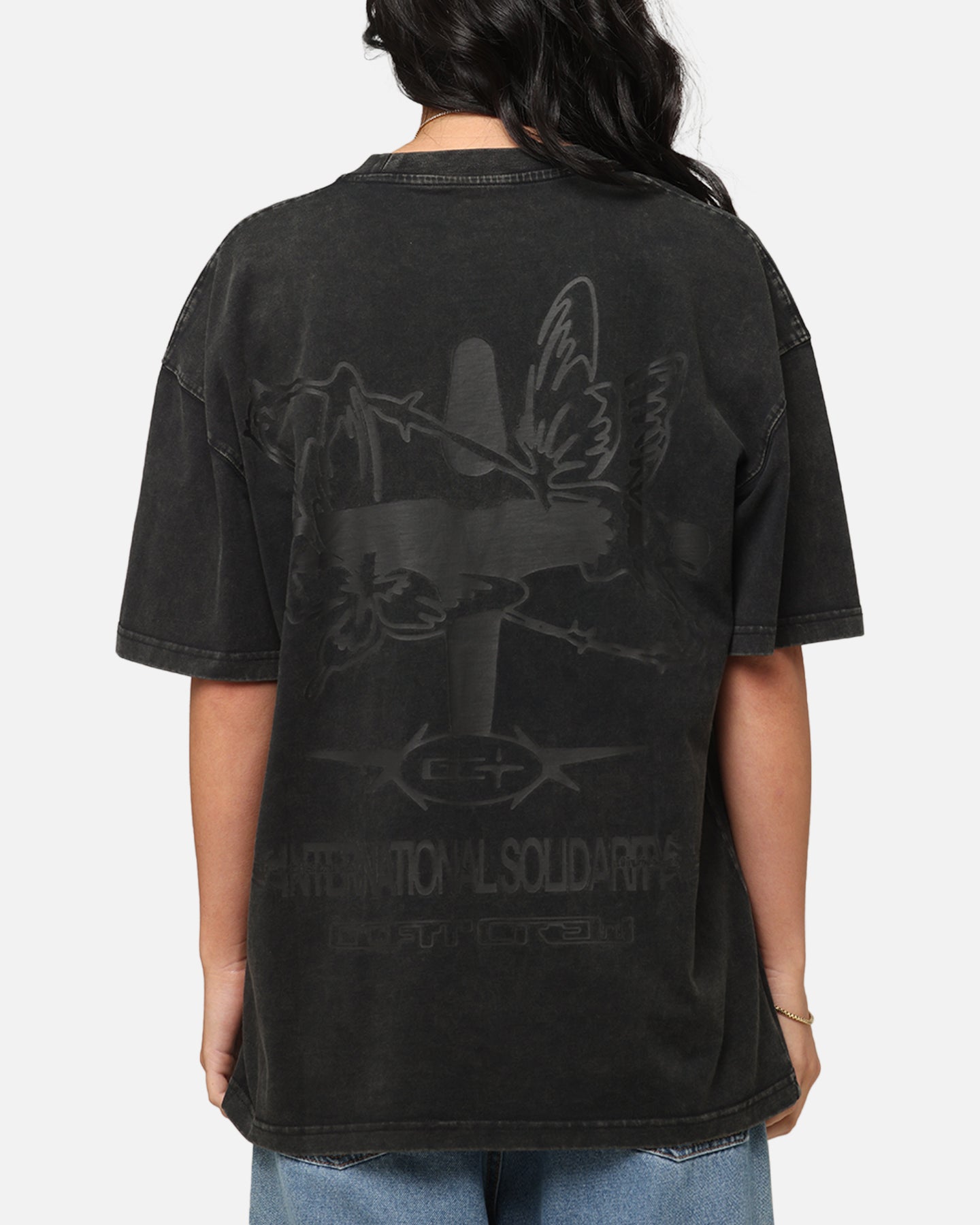 Goat Crew Solidaritry T-Shirt Off Black Style001