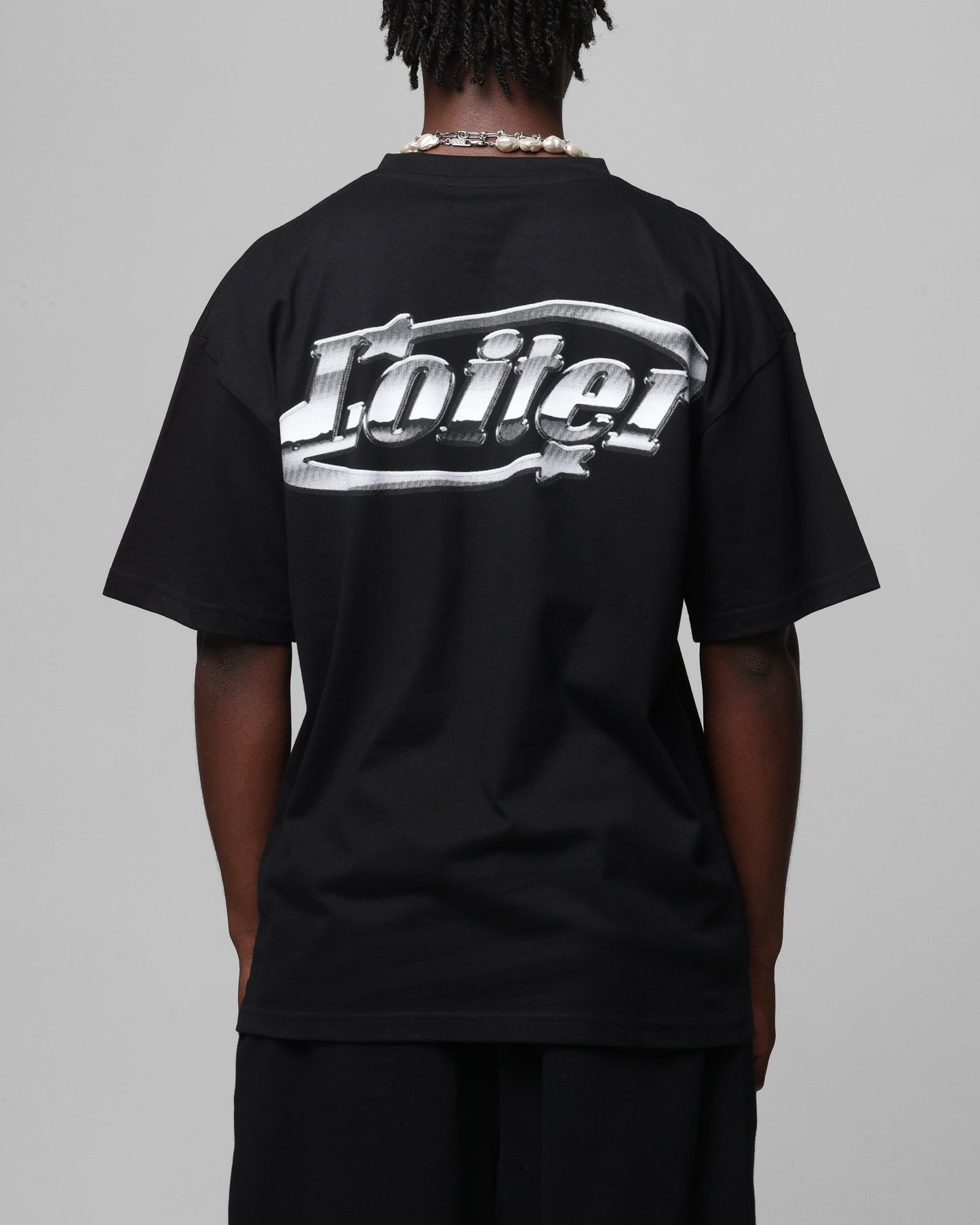 Loiter Chrome Logo T-Shirt Black