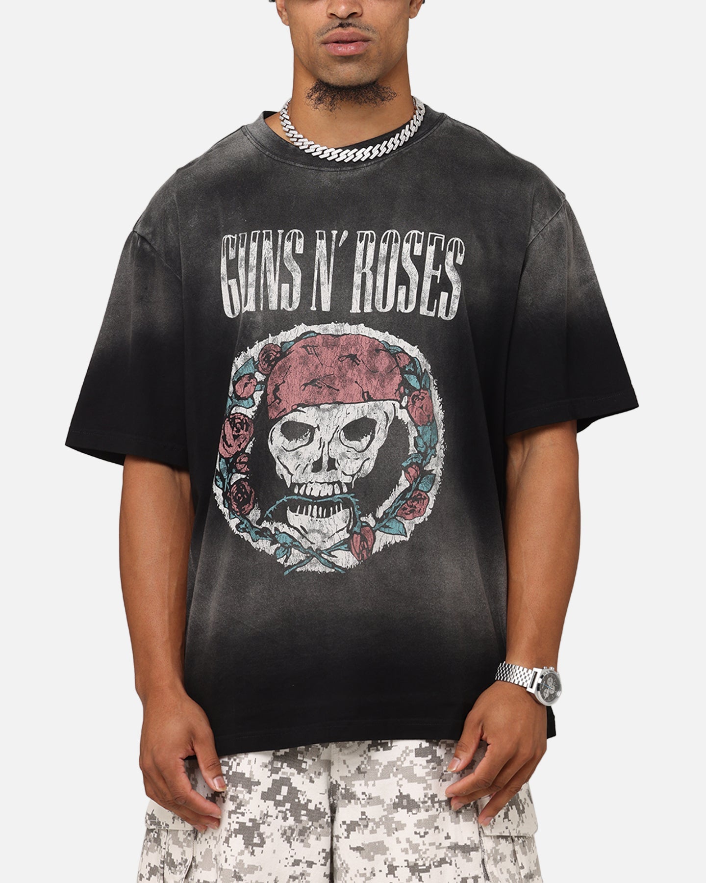 Guns N Roses LA Roses Vintage T-Shirt Washed Black