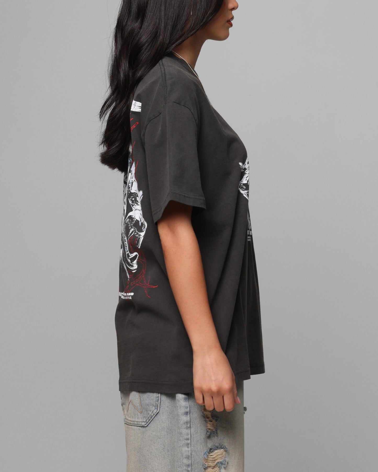 Loiter Chrome Dogs Vintage T-Shirt Black Wash Style001