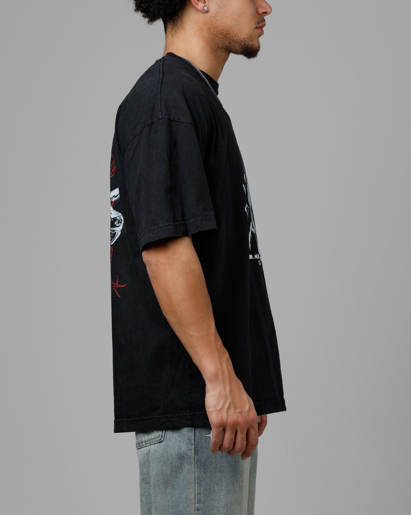 Loiter Chrome Dogs Vintage T-Shirt Black Wash Style002