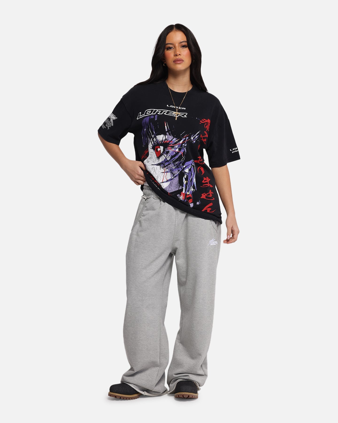Loiter Cybernetics Vintage T-Shirt Black Acidwash Style001