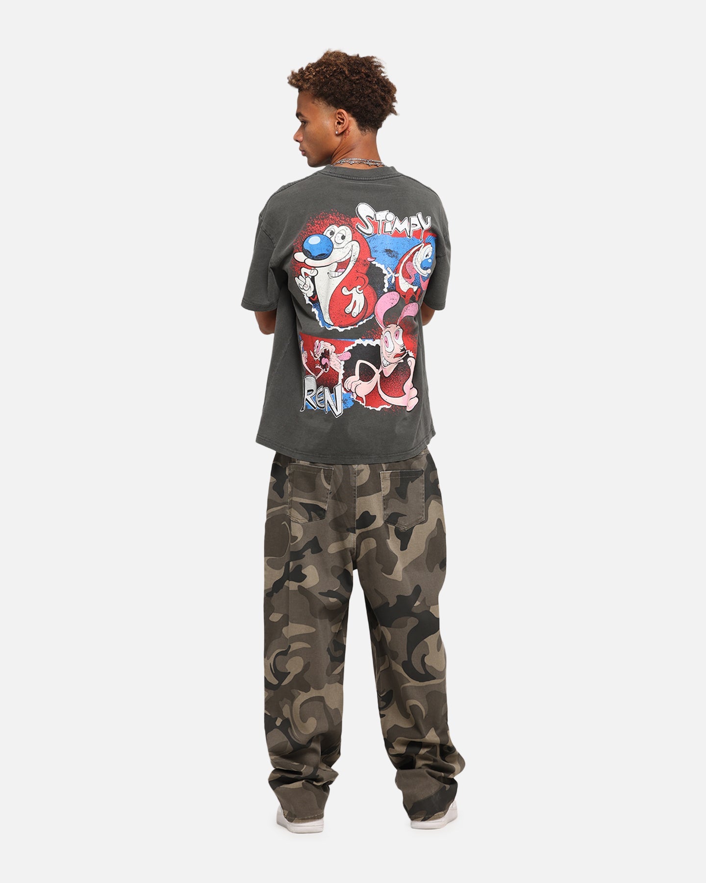 American Thrift X Nickelodeon Ren And Stimpy Heavy T-Shirt Black Wash