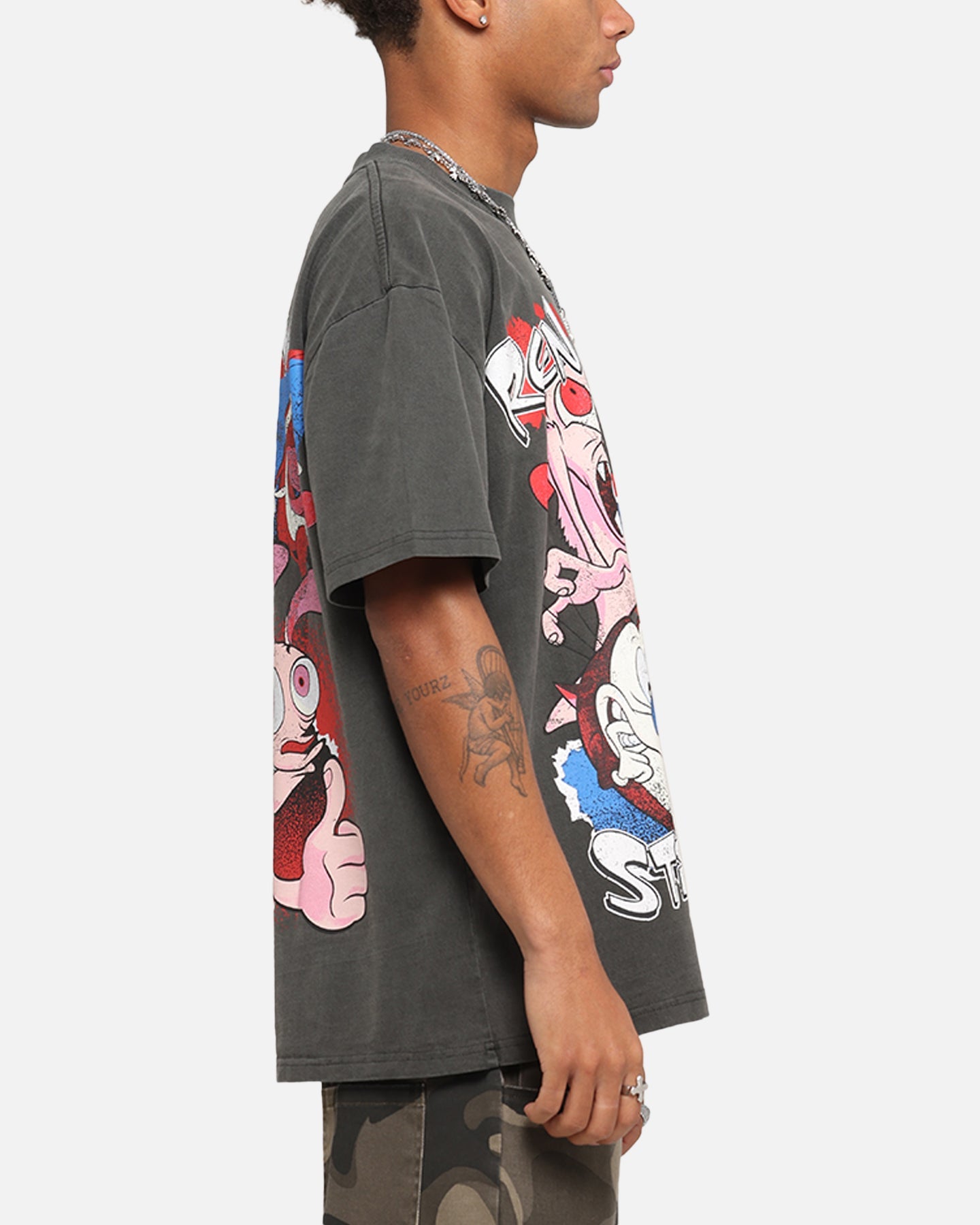 American Thrift X Nickelodeon Ren And Stimpy Heavy T-Shirt Black Wash