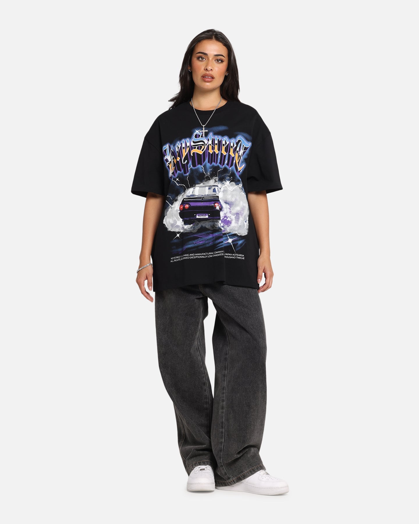 Key Street Burnout T-Shirt Black Style001
