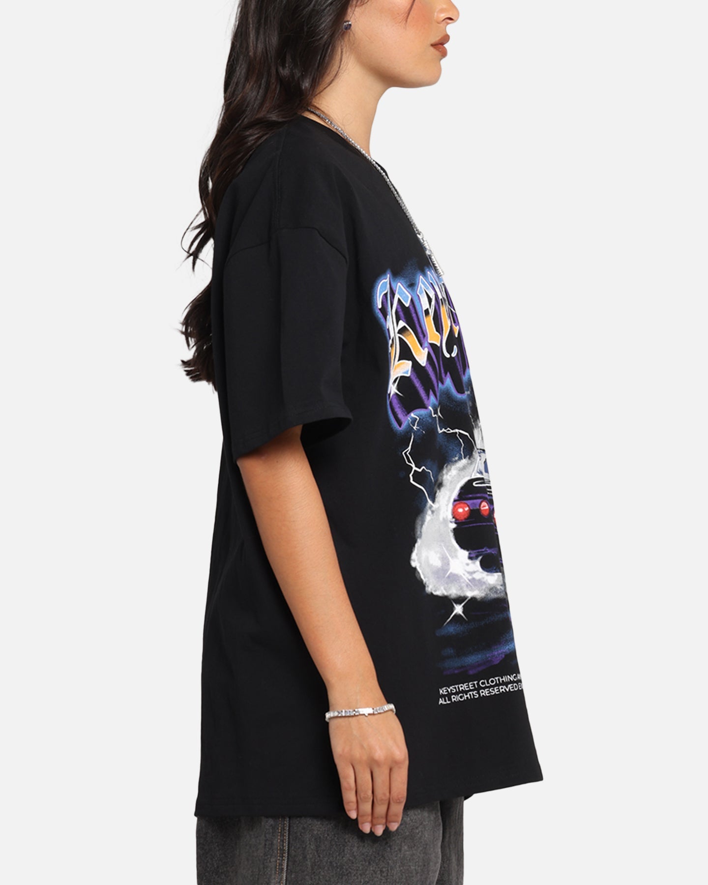 Key Street Burnout T-Shirt Black Style001