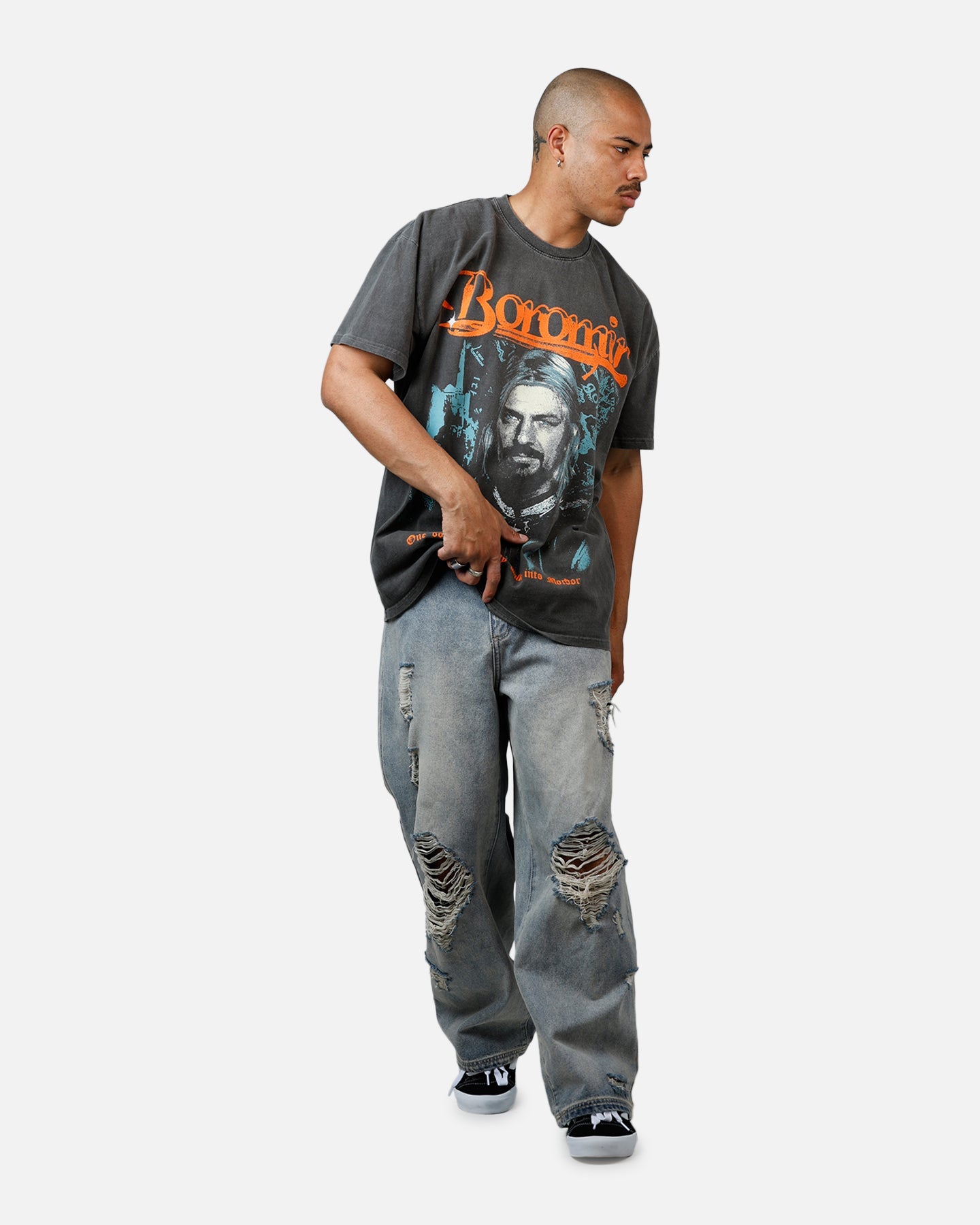 American Thrift X Lord Of The Rings Boromir Heavyweight T-Shirt Black Wash