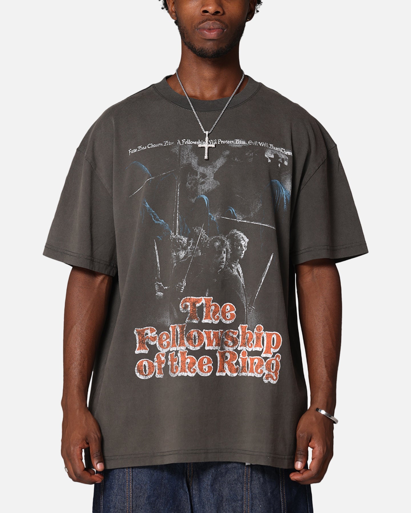 American Thrift X Lord Of The Rings Fellowship Heavy T-Shirt Black Wash