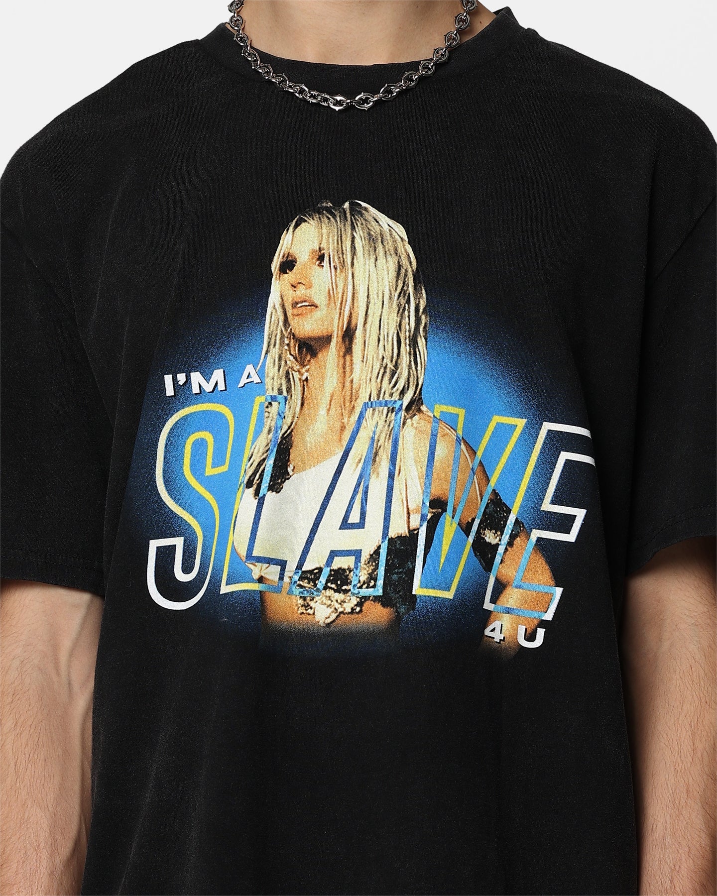 Britney Spears Slave Vintage T-Shirt Washed Black