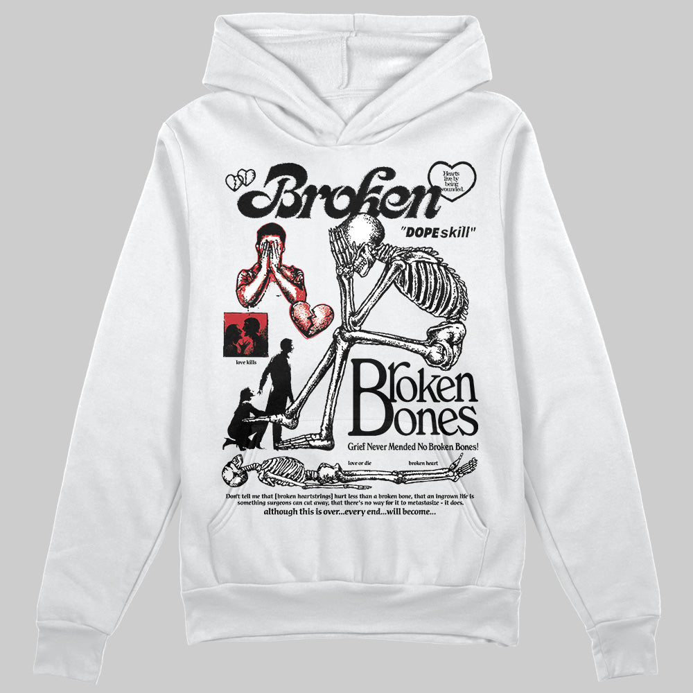 Bred Velvet 11s DopeSkill Hoodie Sweatshirt Broken Bones Graphic