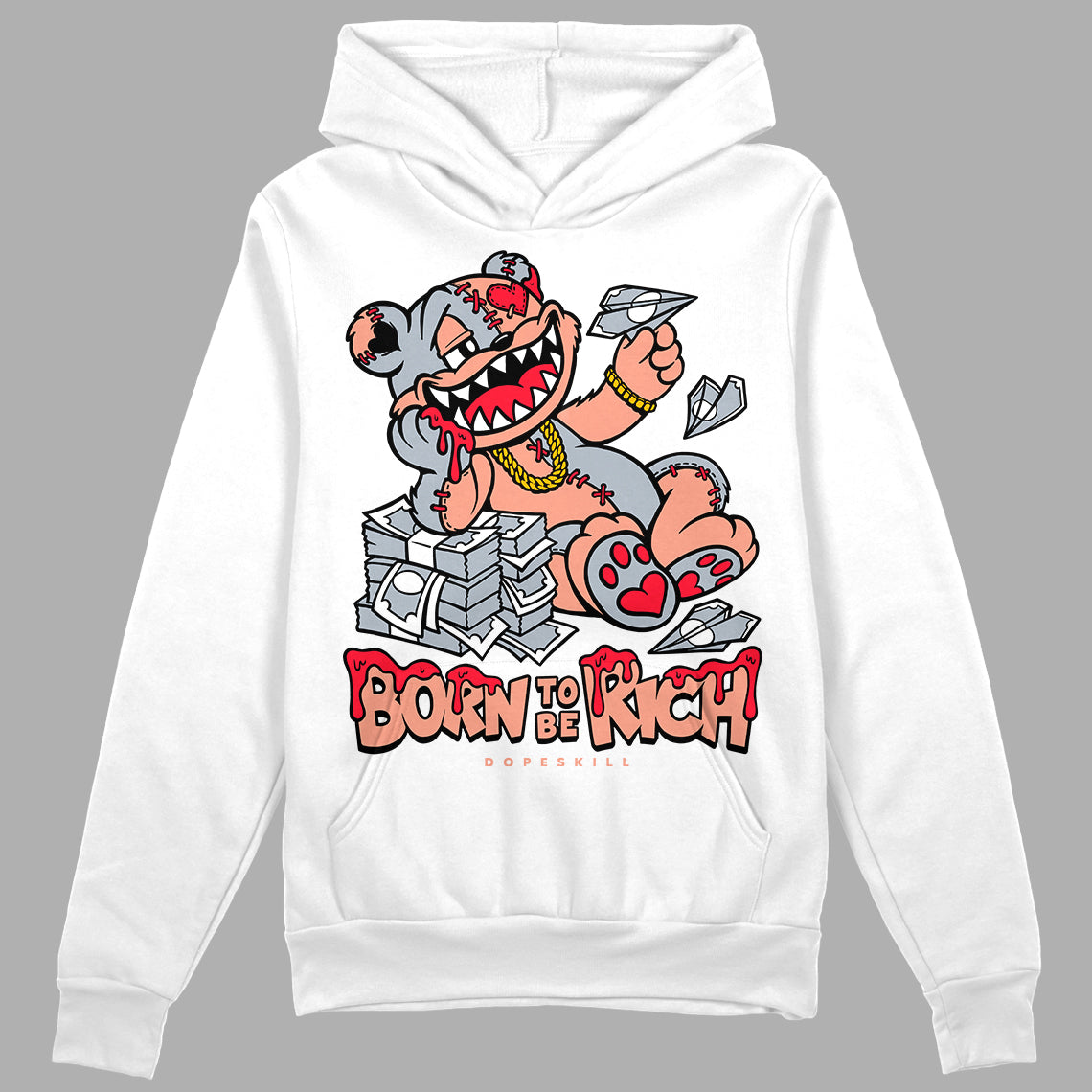 Crimson Bliss 5s DopeSkill Hoodie Sweatshirt Born To Be Rich Graphic Style001