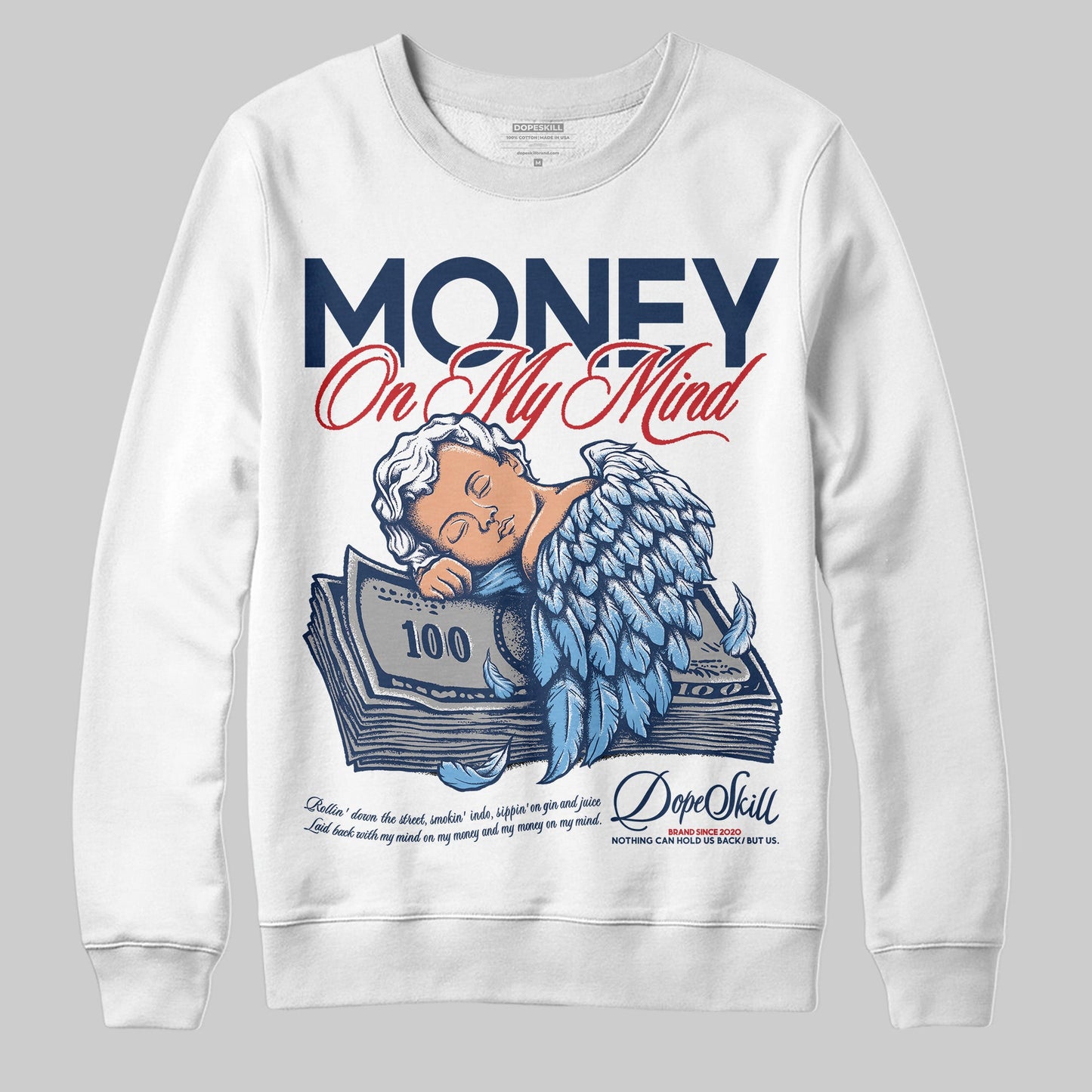 Summit White Navy 4s DopeSkill Sweatshirt MOMM Graphic