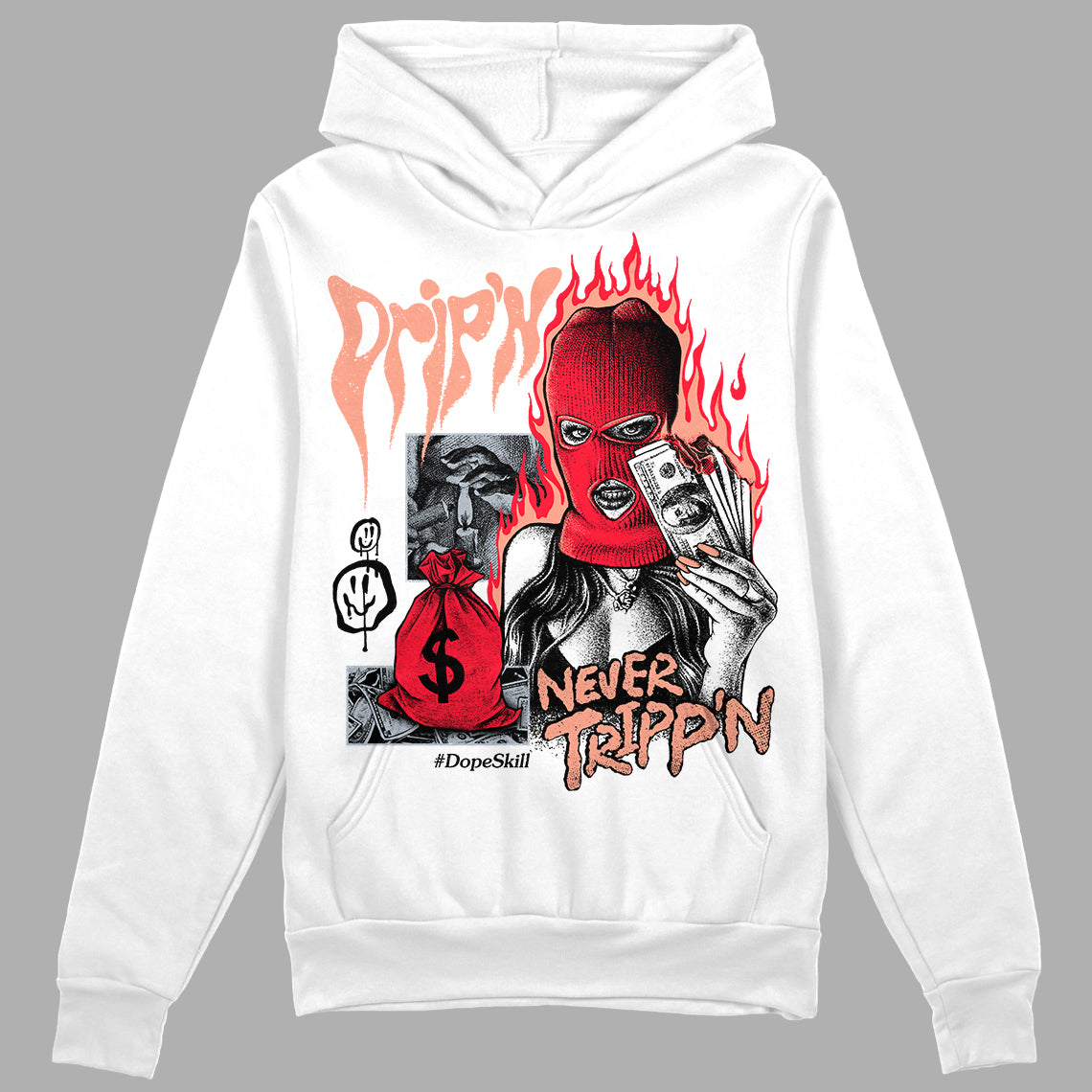 Crimson Bliss 5s DopeSkill Hoodie Sweatshirt Drip'n Never Tripp'n Graphic Style001