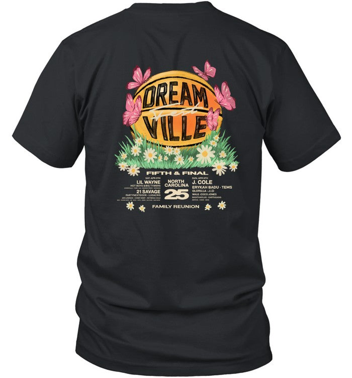 Dreamville Fest 25 Basketball Black Lineup T Shirt