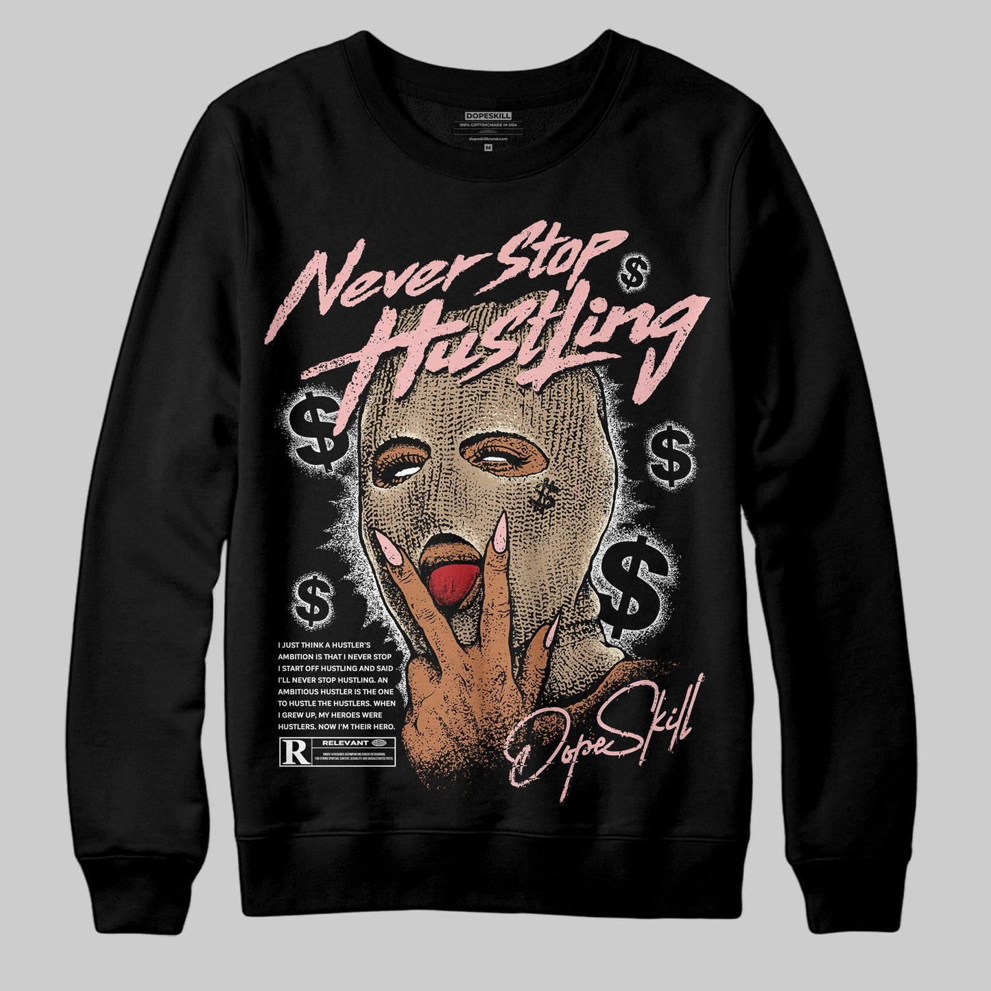 AIR FORCE 1 LINEN DopeSkill Sweatshirt Never Stop Hustling Graphic