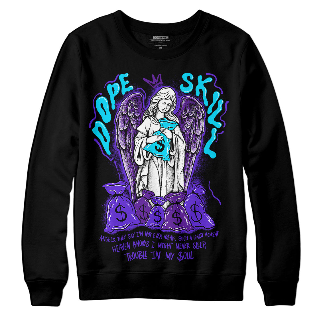 Aqua 6s DopeSkill Sweatshirt Angels Graphic