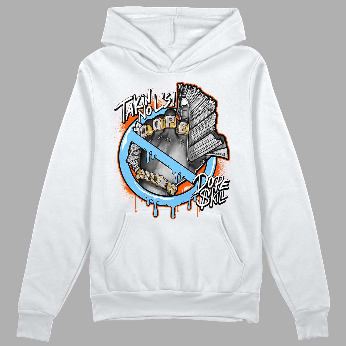 Dunk Low Futura University Blue DopeSkill Hoodie Sweatshirt Takin No L's Graphic