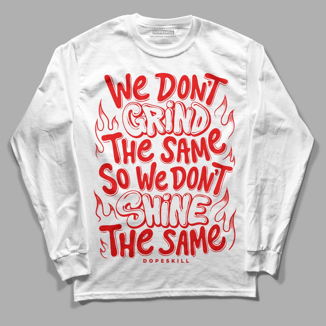 Cherry 11s DopeSkill Long Sleeve T-Shirt Grind Shine Graphic Style001