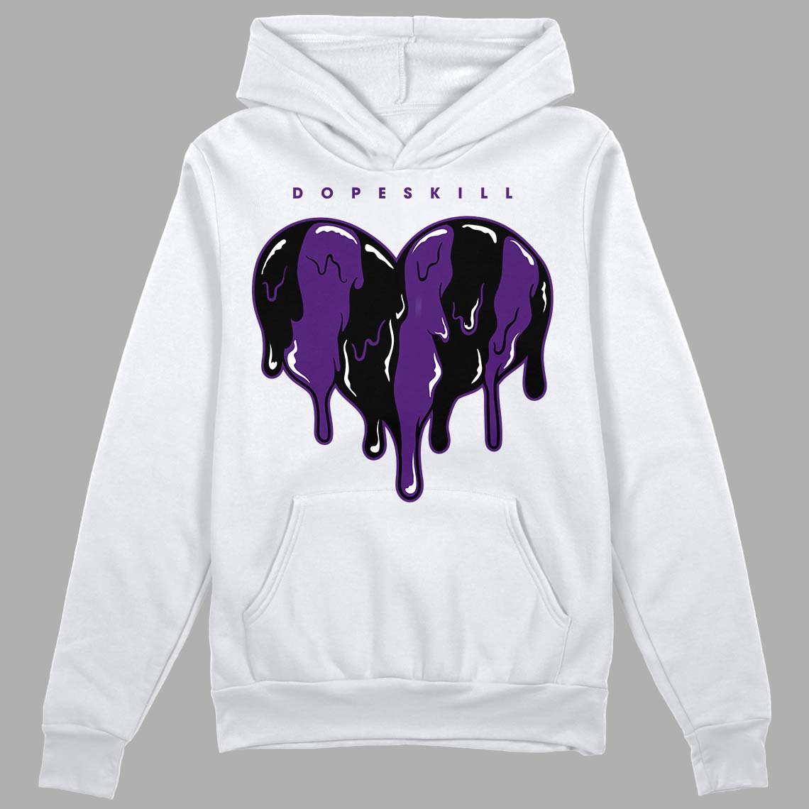 Field Purple 12s DopeSkill Hoodie Sweatshirt Slime Drip Heart Graphic