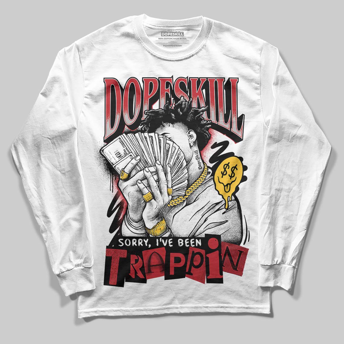 Ferrari 14s DopeSkill Long Sleeve T-Shirt Sorry I've Been Trappin Graphic