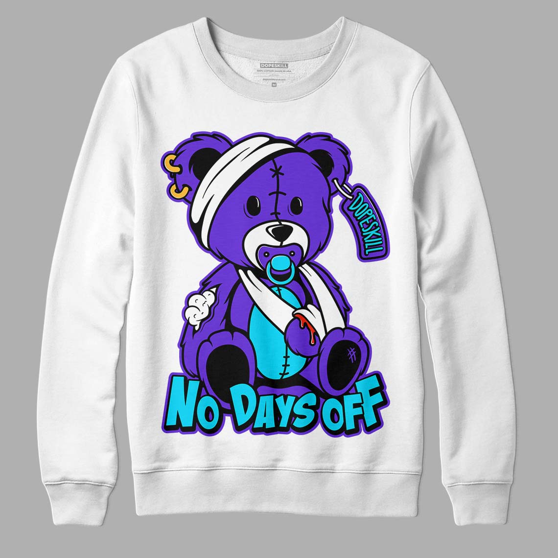 Aqua 6s DopeSkill Sweatshirt Hurt Bear Graphic