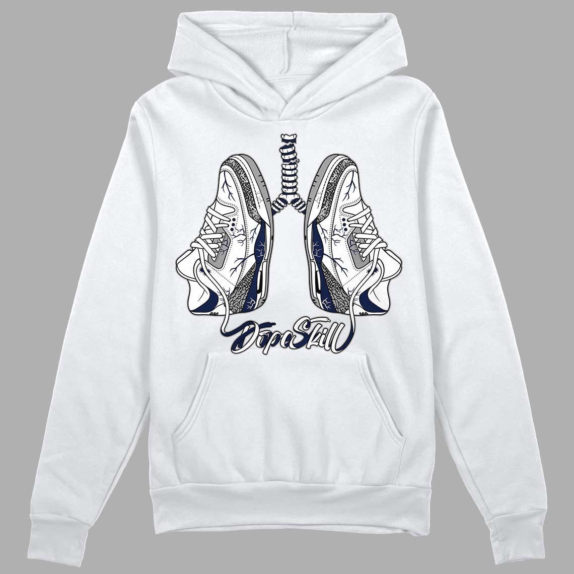 Midnight Navy 3s DopeSkill Hoodie Sweatshirt Breathe Graphic