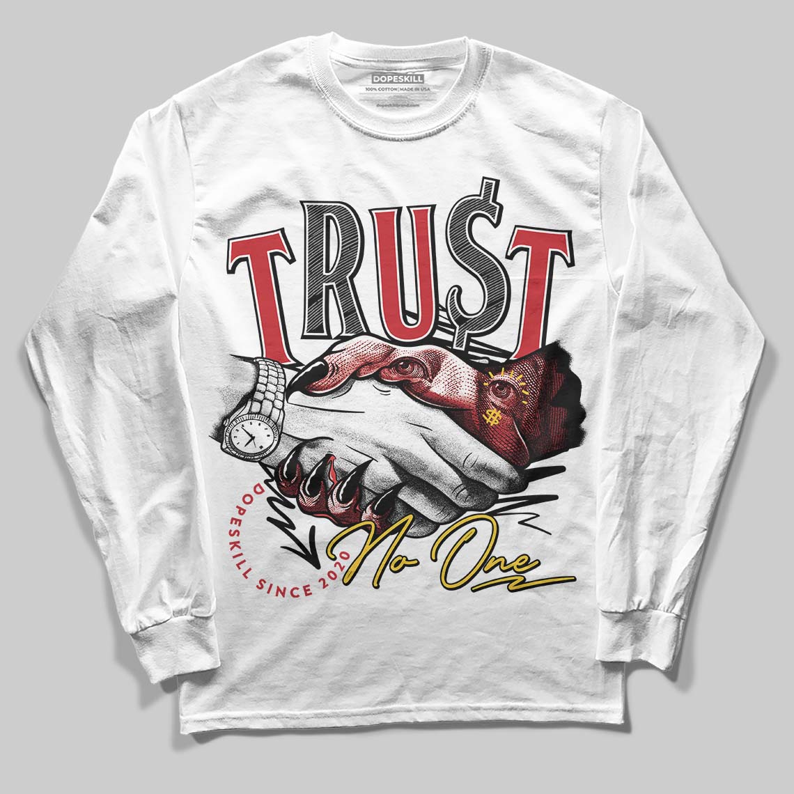 Ferrari 14s DopeSkill Long Sleeve T-Shirt Trust No One Graphic