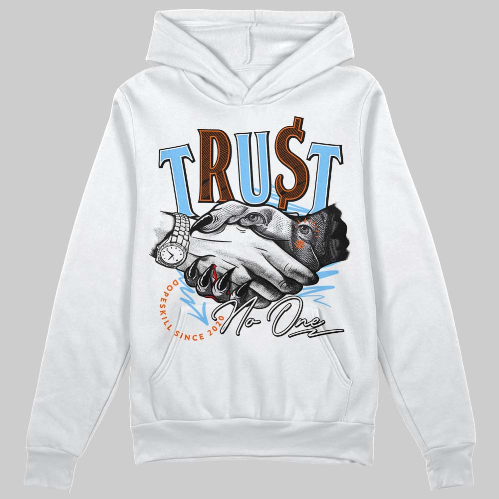 Dunk Low Futura University Blue DopeSkill Hoodie Sweatshirt Trust No One Graphic