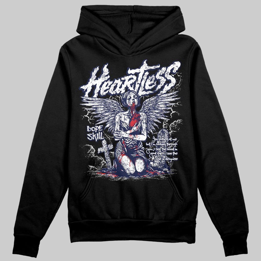 Midnight Navy 3s DopeSkill Hoodie Sweatshirt Heartless Graphic