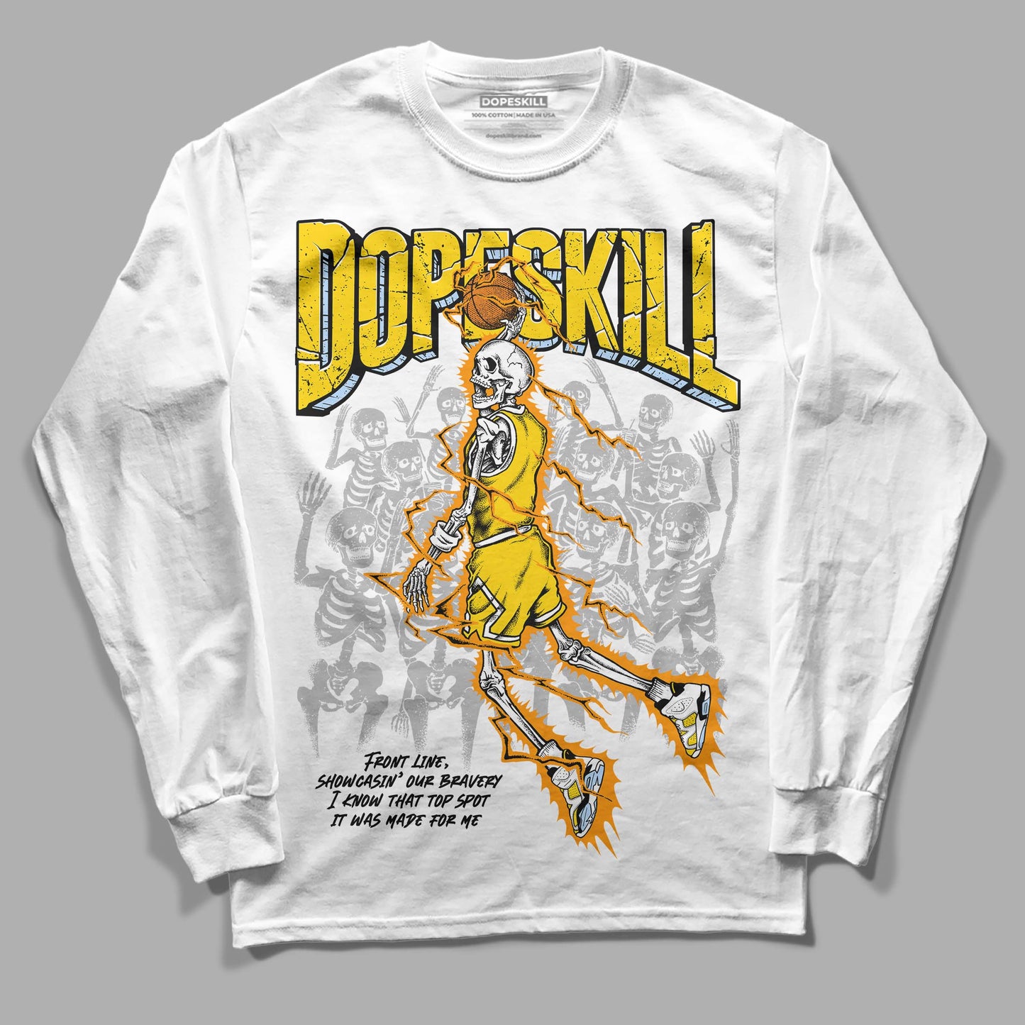 Yellow Ochre 6s DopeSkill Long Sleeve T-Shirt Thunder Dunk Graphic