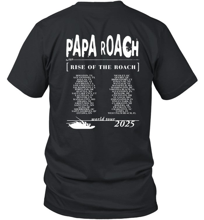 Papa Roach Rise Of The Roach 2025 North American Tour T-Shirt