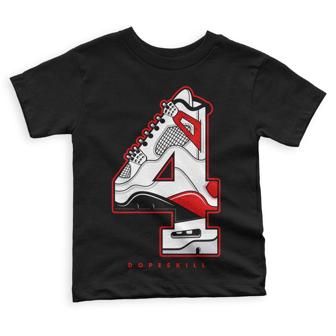Red Cement 4S DopeSkill Toddler Kids T-shirt No.4 Graphic