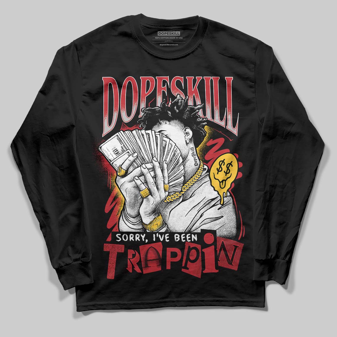 Ferrari 14s DopeSkill Long Sleeve T-Shirt Sorry I've Been Trappin Graphic