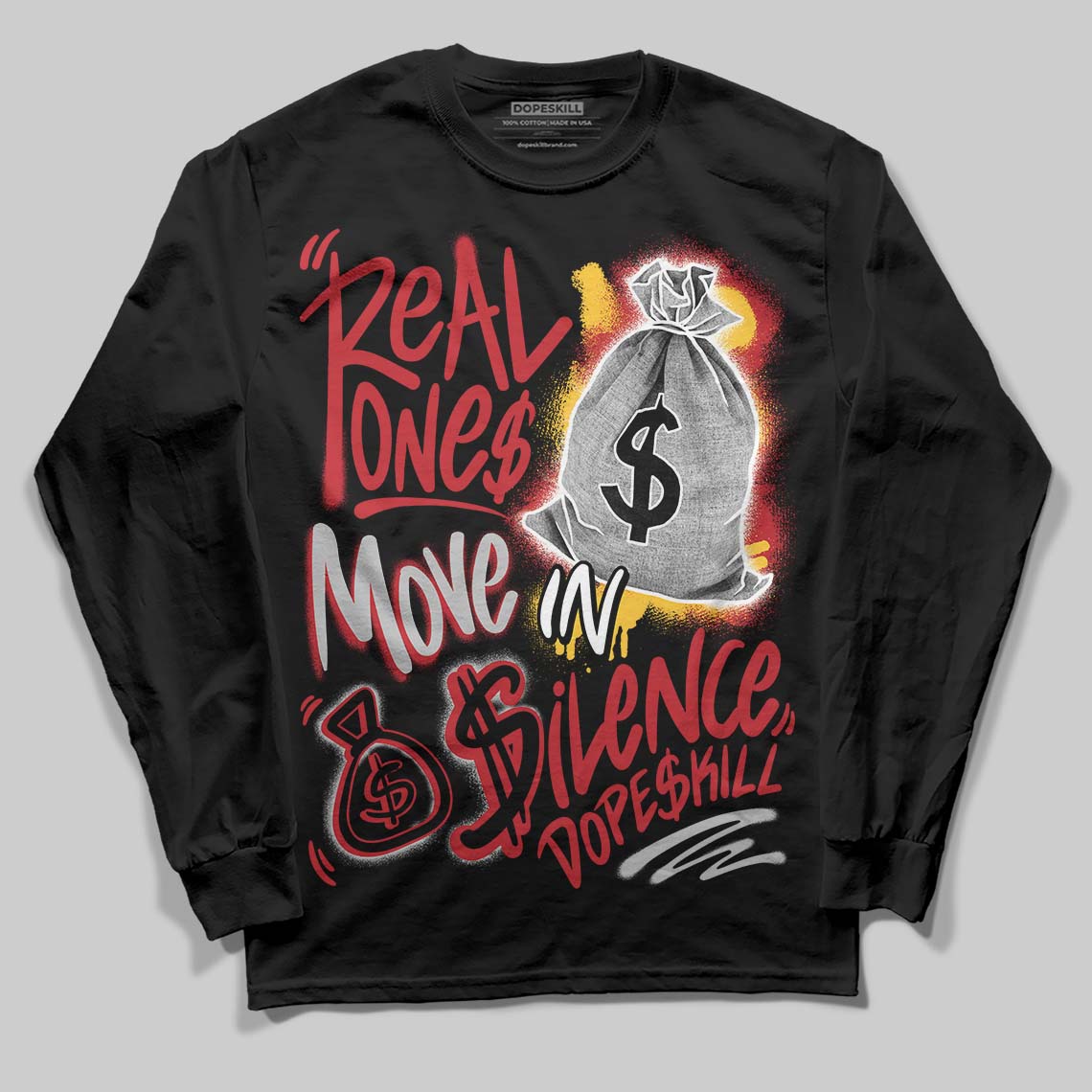 Ferrari 14s DopeSkill Long Sleeve T-Shirt Real Ones Move In Silence Graphic