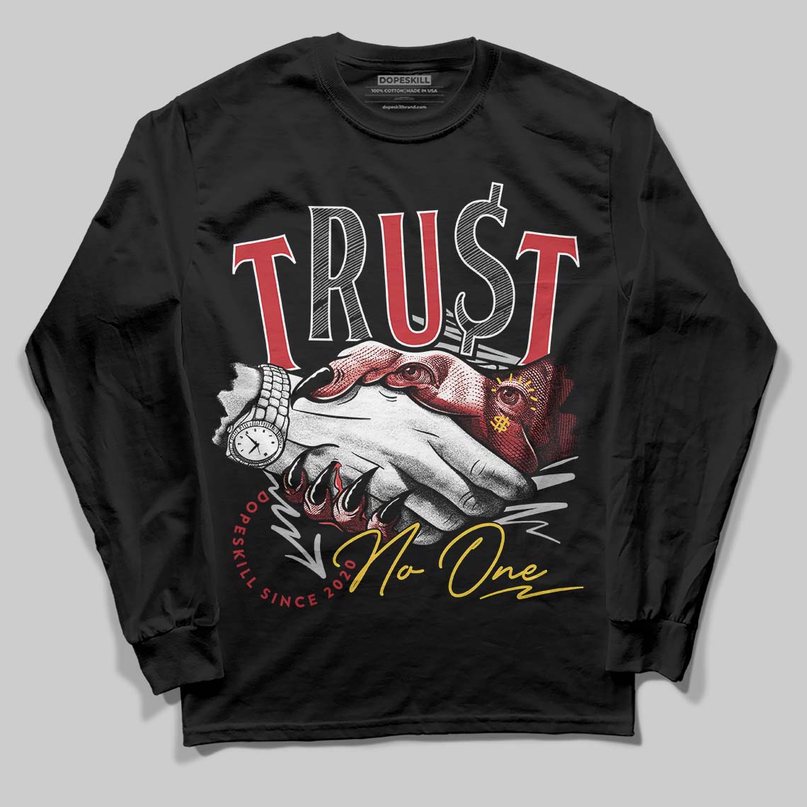 Ferrari 14s DopeSkill Long Sleeve T-Shirt Trust No One Graphic