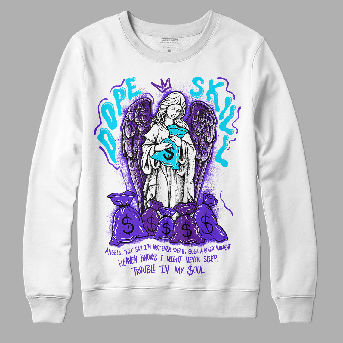Aqua 6s DopeSkill Sweatshirt Angels Graphic